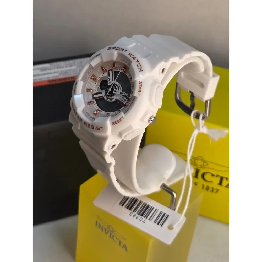 Invicta Celestial 70323 Unisex Quartz Ana Digi Watch 44mm White Rose Gold New